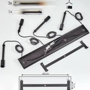 hofstein Suspension Caimitte Clair, Fumé, 4 lumières* Lampes Modernes