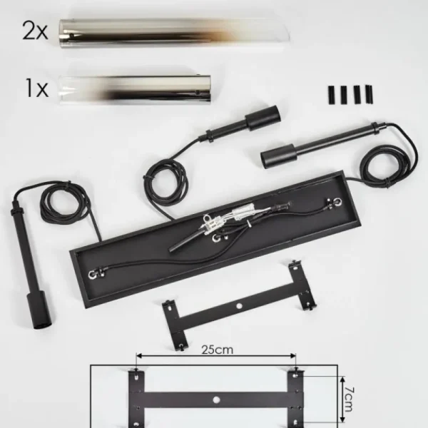 hofstein Suspension Caimitte Clair, Fumé, 3 lumières* Lampes Modernes