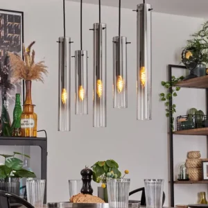 hofstein Suspension Caimitte Clair, Fumé, 5 lumières* Lampes Modernes