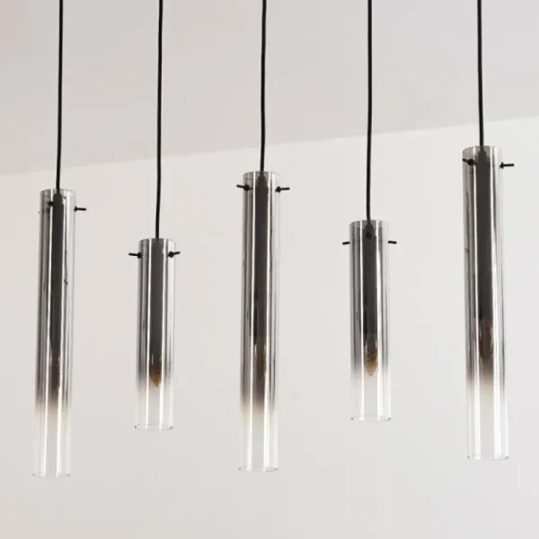 hofstein Suspension Caimitte Clair, Fumé, 5 lumières* Lampes Modernes
