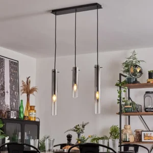 hofstein Suspension Caimitte Clair, Fumé, 3 lumières* Lampes Modernes