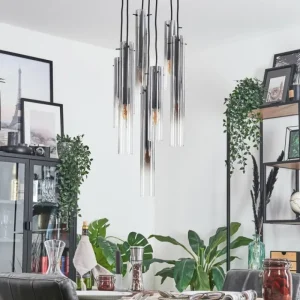 hofstein Suspension Caimitte Noir, 7 lumières* Lampes Modernes