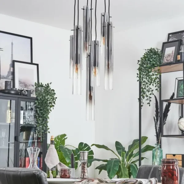 hofstein Suspension Caimitte Noir, 7 lumières* Lampes Modernes