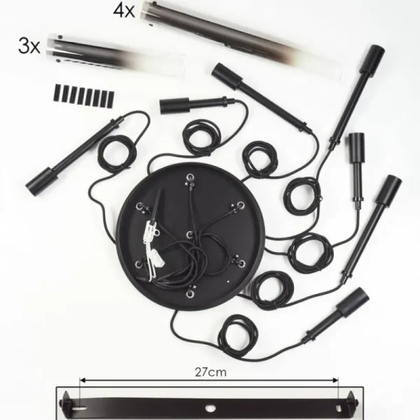 hofstein Suspension Caimitte Noir, 7 lumières* Lampes Modernes