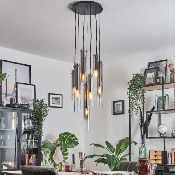 hofstein Suspension Caimitte Noir, 7 lumières* Lampes Modernes
