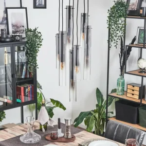 hofstein Suspension Caimitte Noir, 7 lumières* Lampes Modernes