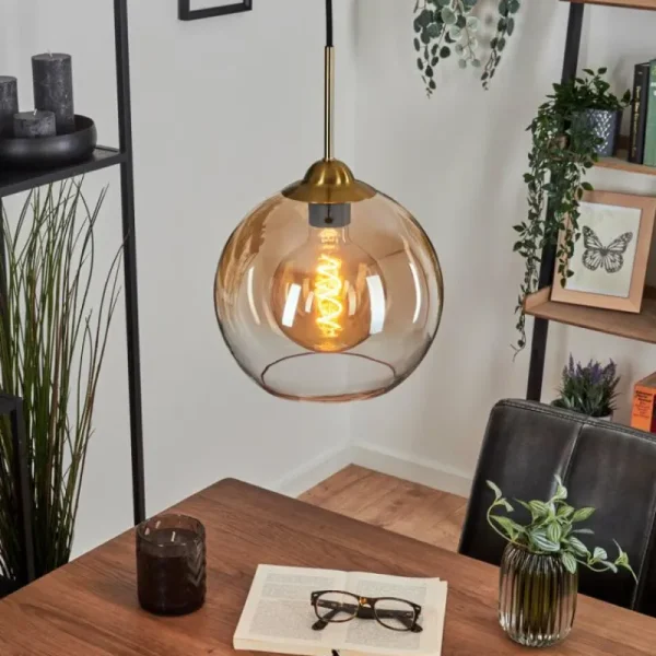 hofstein Suspension Calapa Laiton, 1 lumière* Lampes En Verre