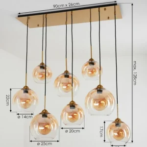 hofstein Suspension Calapa Laiton, 8 lumières* Lampes En Verre