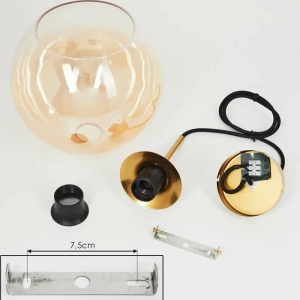 hofstein Suspension Calapa Laiton, 1 lumière* Lampes En Verre