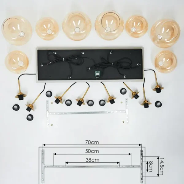 hofstein Suspension Calapa Laiton, 8 lumières* Lampes En Verre