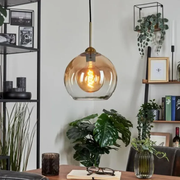 hofstein Suspension Calapa Laiton, 1 lumière* Lampes En Verre