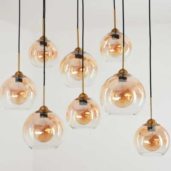 hofstein Suspension Calapa Laiton, 8 lumières* Lampes En Verre