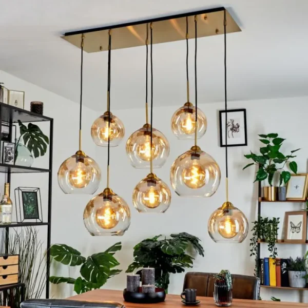 hofstein Suspension Calapa Laiton, 8 lumières* Lampes En Verre
