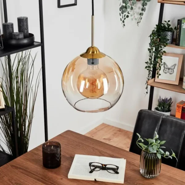 hofstein Suspension Calapa Laiton, 1 lumière* Lampes En Verre