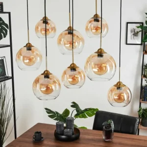 hofstein Suspension Calapa Laiton, 8 lumières* Lampes En Verre