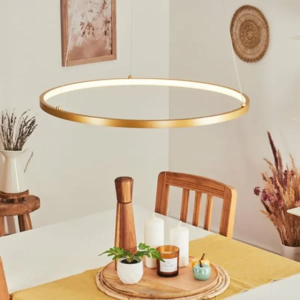 hofstein Suspension Calcium LED Laiton, 1 lumière* Lampes Modernes