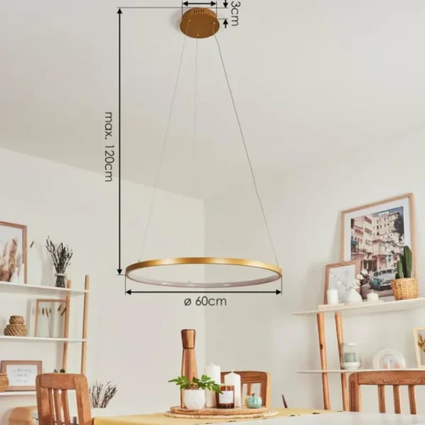 hofstein Suspension Calcium LED Laiton, 1 lumière* Lampes Modernes