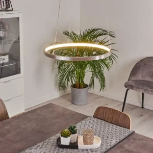 hofstein Suspension Calcium LED Nickel mat, 1 lumière* Lampes Modernes