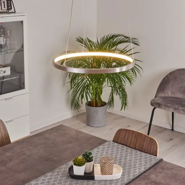 hofstein Suspension Calcium LED Nickel mat, 1 lumière* Lampes Modernes