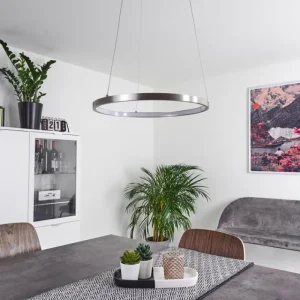 hofstein Suspension Calcium LED Nickel mat, 1 lumière* Lampes Modernes