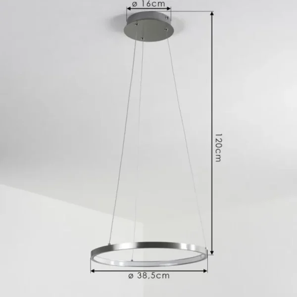 hofstein Suspension Calcium LED Nickel mat, 1 lumière* Lampes Modernes