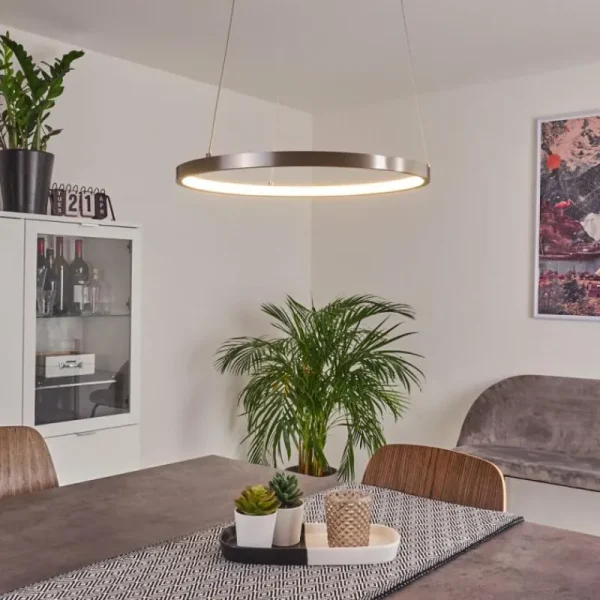 hofstein Suspension Calcium LED Nickel mat, 1 lumière* Lampes Modernes