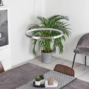 hofstein Suspension Calcium LED Nickel mat, 1 lumière* Lampes Modernes