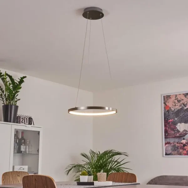 hofstein Suspension Calcium LED Nickel mat, 1 lumière* Lampes Modernes