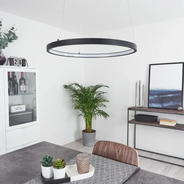 hofstein Suspension Calcium LED Noir, 1 lumière* Lampes Modernes