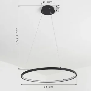 hofstein Suspension Calcium LED Noir, 1 lumière* Lampes Modernes