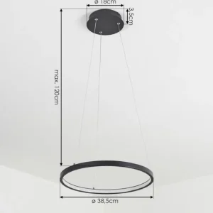 hofstein Suspension Calcium LED Noir, 1 lumière* Lampes Modernes