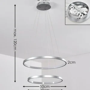hofstein Suspension Canisteo LED Argenté, 2 lumières* Lampes Modernes