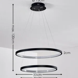 hofstein Suspension Canisteo LED Noir, 2 lumières* Lampes Modernes