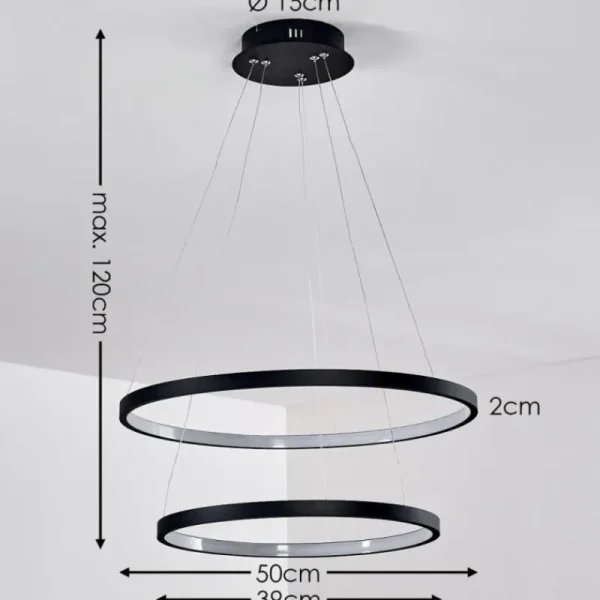 hofstein Suspension Canisteo LED Noir, 2 lumières* Lampes Modernes