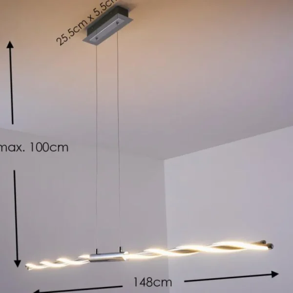 hofstein Suspension CARMACKS LED Chrome, 4 lumières* Lampes Modernes