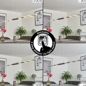 hofstein Suspension Carmacks LED Chrome, 4 lumières* Lampes Modernes