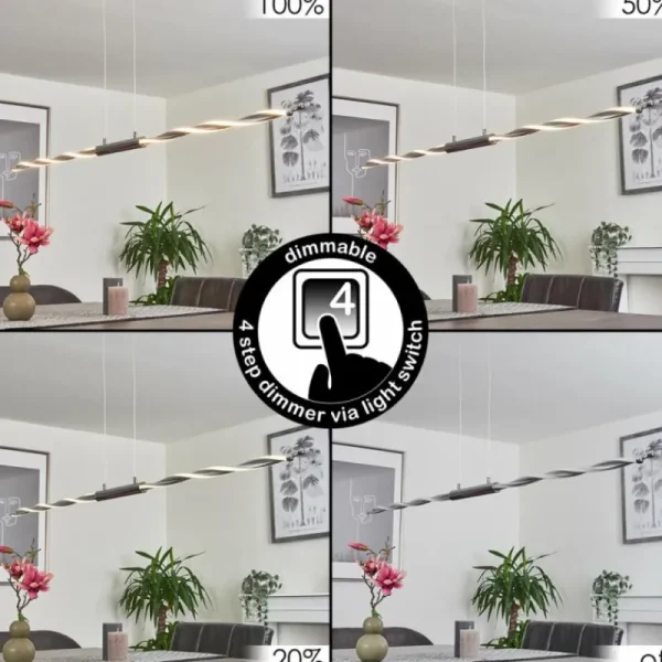 hofstein Suspension Carmacks LED Chrome, 4 lumières* Lampes Modernes