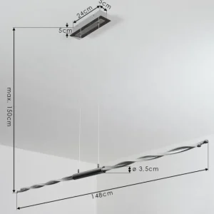 hofstein Suspension Carmacks LED Chrome, 4 lumières* Lampes Modernes
