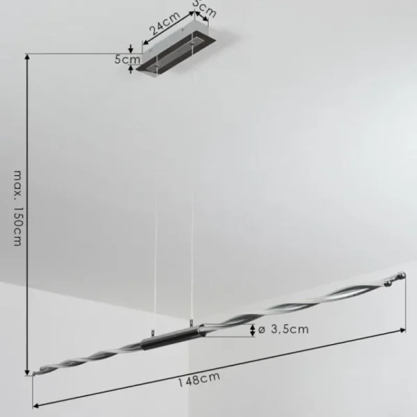 hofstein Suspension Carmacks LED Chrome, 4 lumières* Lampes Modernes