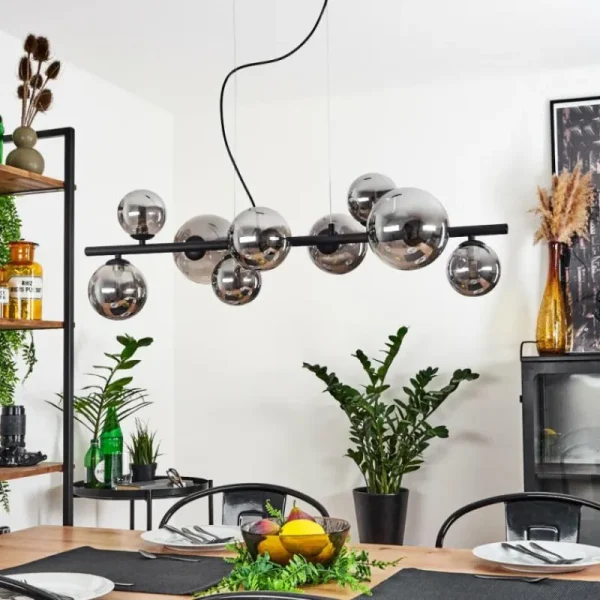 hofstein Suspension Chehalis LED Noir, 9 lumières* Lampes Modernes