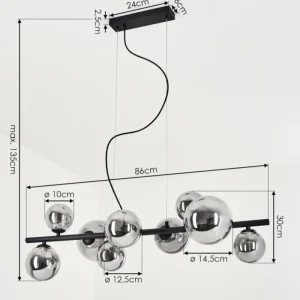 hofstein Suspension Chehalis LED Noir, 9 lumières* Lampes Modernes