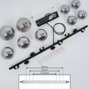 hofstein Suspension Chehalis LED Noir, 9 lumières* Lampes Modernes