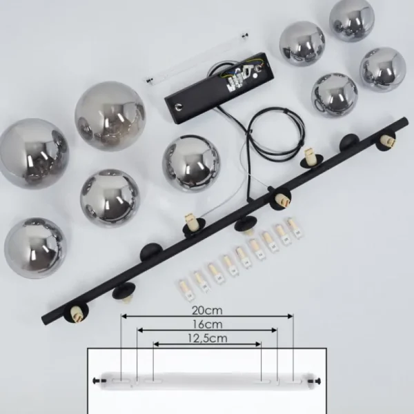 hofstein Suspension Chehalis LED Noir, 9 lumières* Lampes Modernes