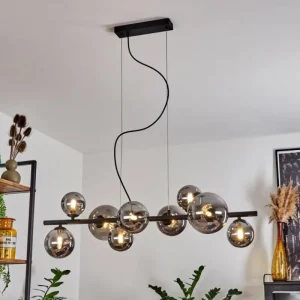 hofstein Suspension Chehalis LED Noir, 9 lumières* Lampes Modernes
