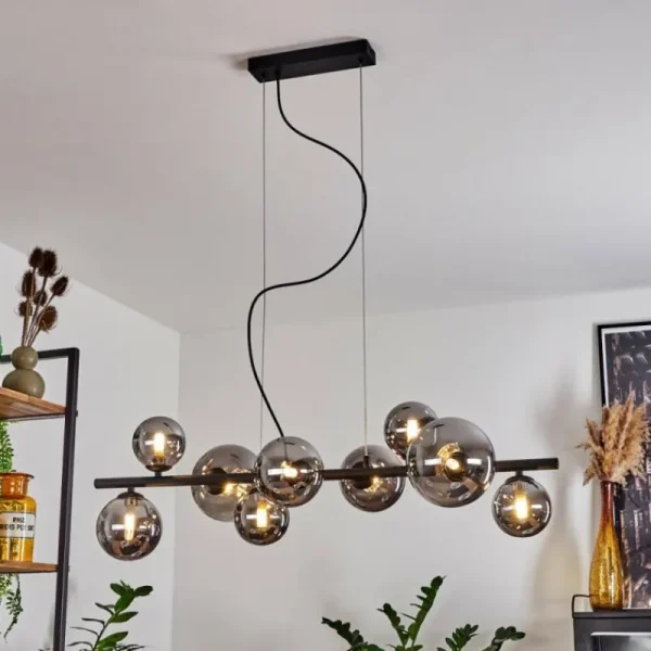 hofstein Suspension Chehalis LED Noir, 9 lumières* Lampes Modernes