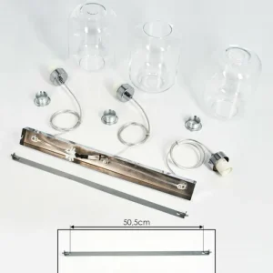 hofstein Suspension Chiedent Chrome, 3 lumières* Lampes En Verre