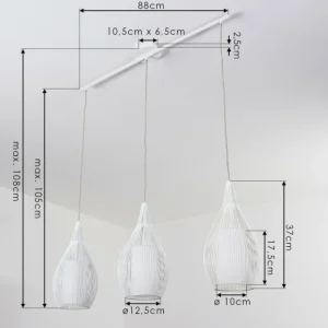 hofstein Suspension Chipoc Blanc, 3 lumières* Lampes Modernes