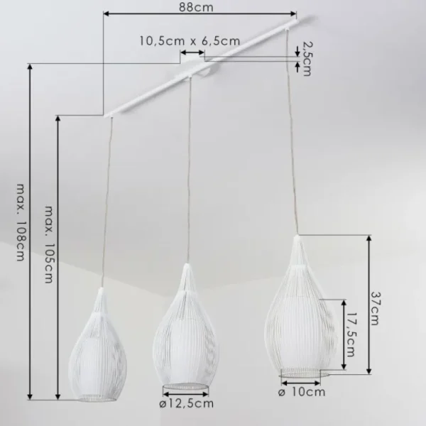 hofstein Suspension Chipoc Blanc, 3 lumières* Lampes Modernes