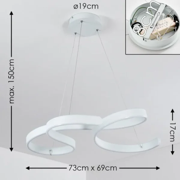 hofstein Suspension Chippewa LED Blanc, 1 lumière* Lampes Modernes