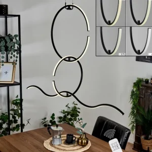 hofstein Suspension Chlak LED Noir, 3 lumières, Télécommandes* Lampes Modernes